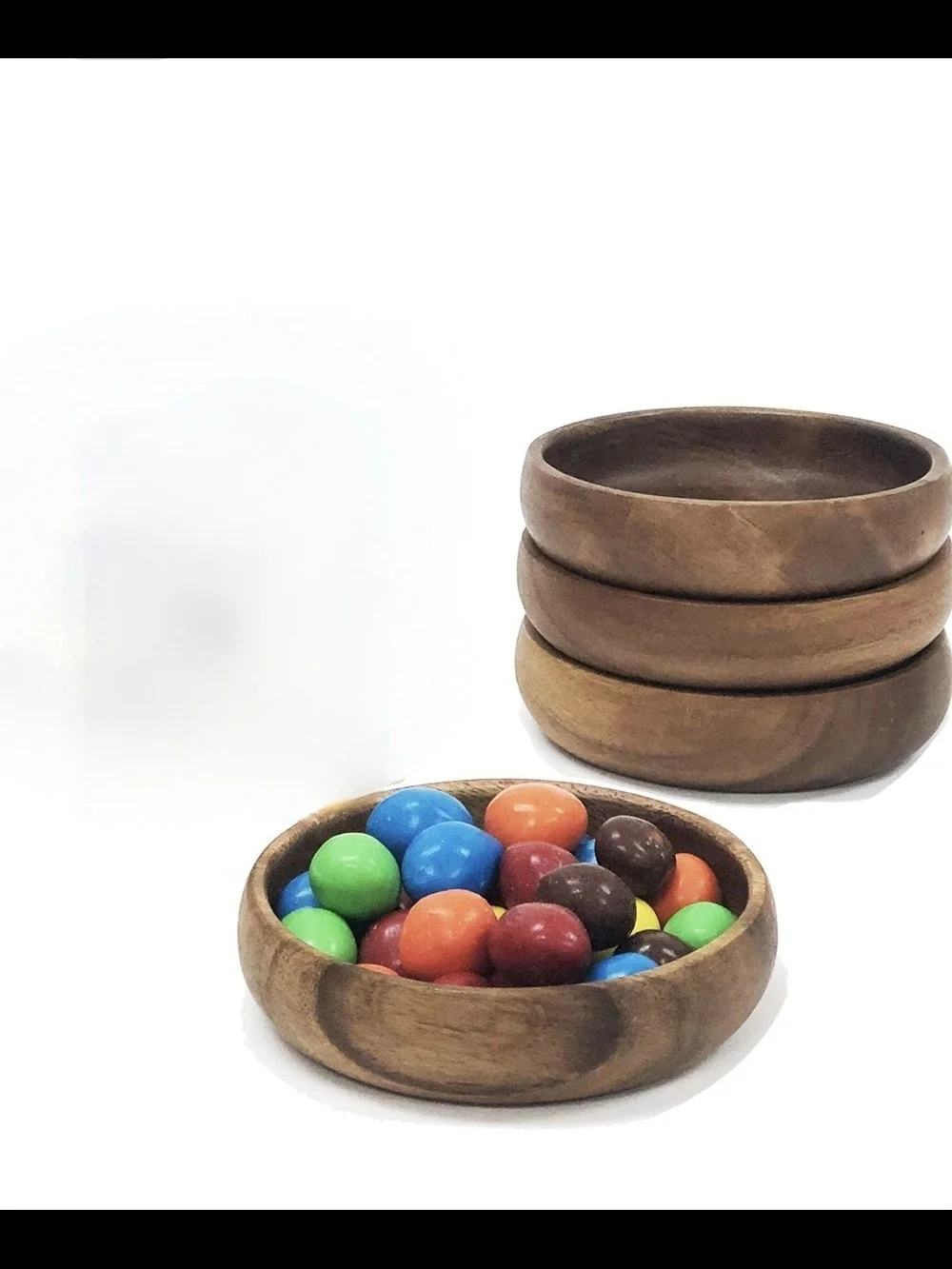Handcrafted Wooden Coasters Set - Brown Rustic Kitchen Tool